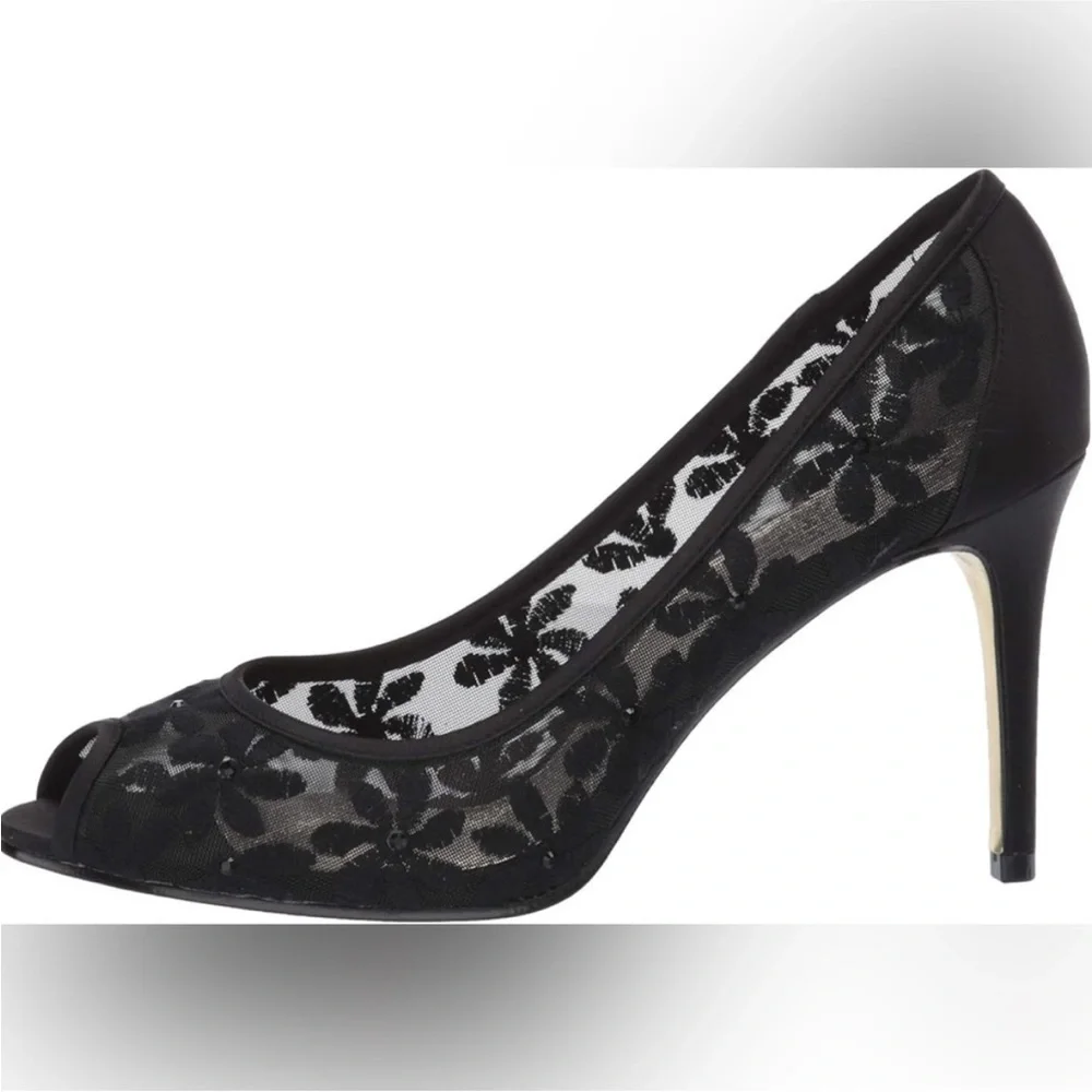 Adrianna Papell Women's Frances Pump Black Sophia Mesh Size 9.5W Wide - Picture 2 of 10